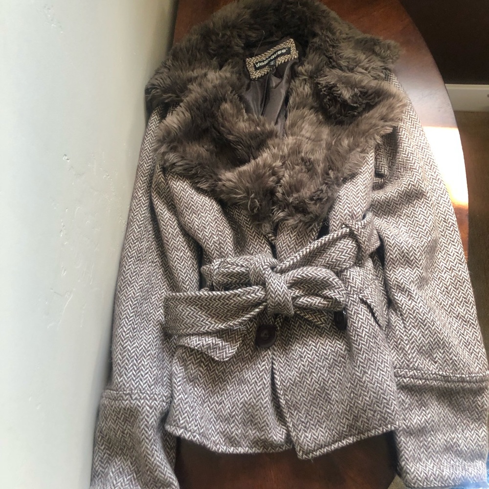 Adorable brown fur doll house jacket